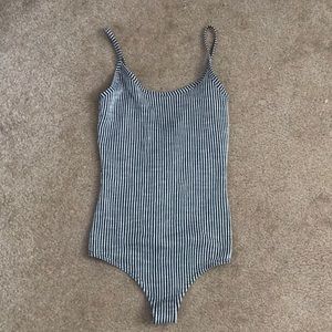 Black and White Striped Bodysuit
